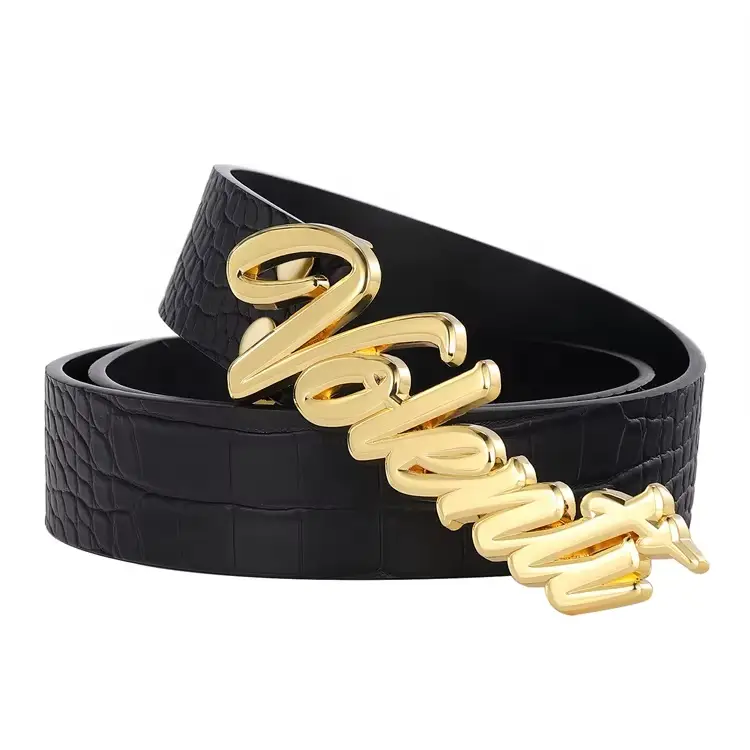 custom genuine leather western plate buckle belt