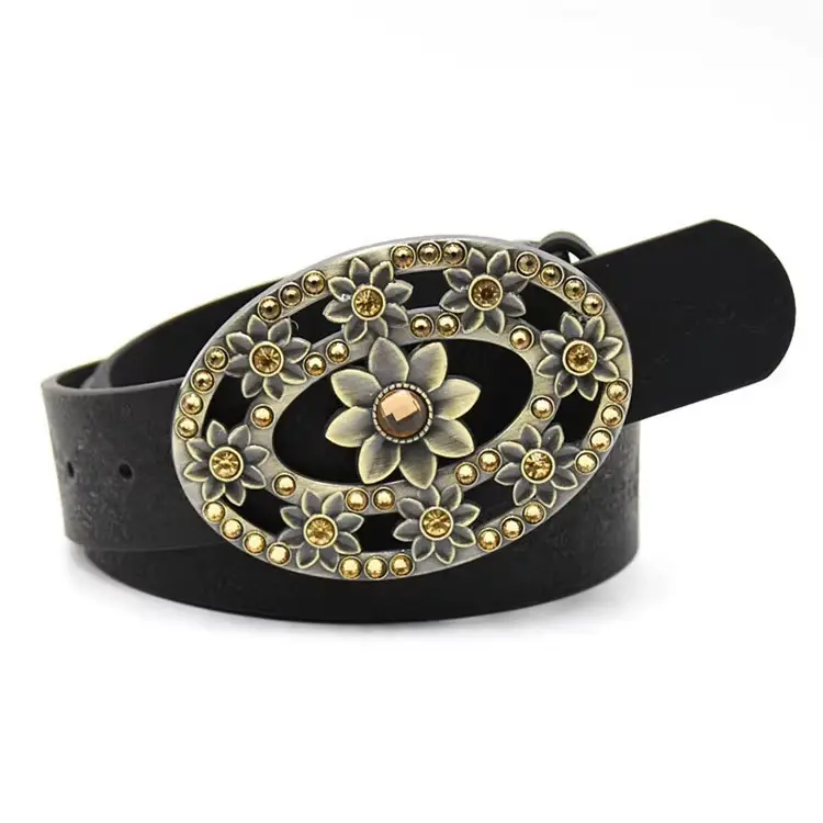 vintage women diamond studded leather belt vintage women diamond studded leather belt