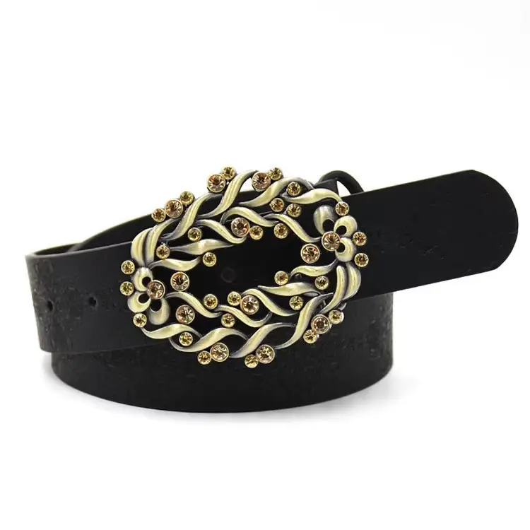 vintage women diamond studded leather belt vintage women diamond studded leather belt