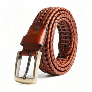 Home Genuine Leather Braided Belt