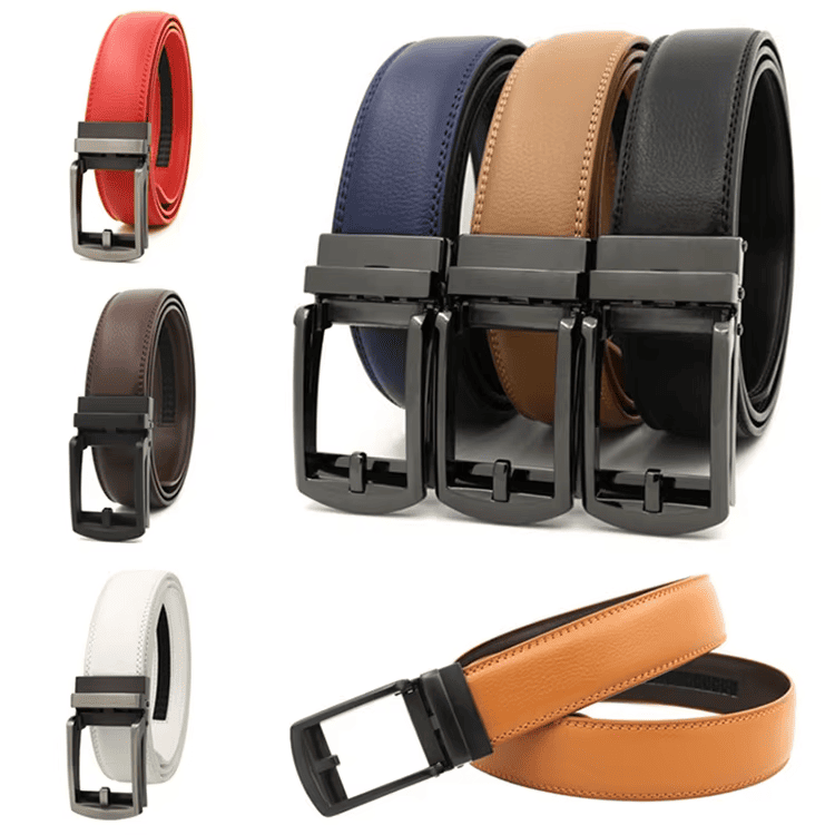 fake pin buckle ratchet belt for men