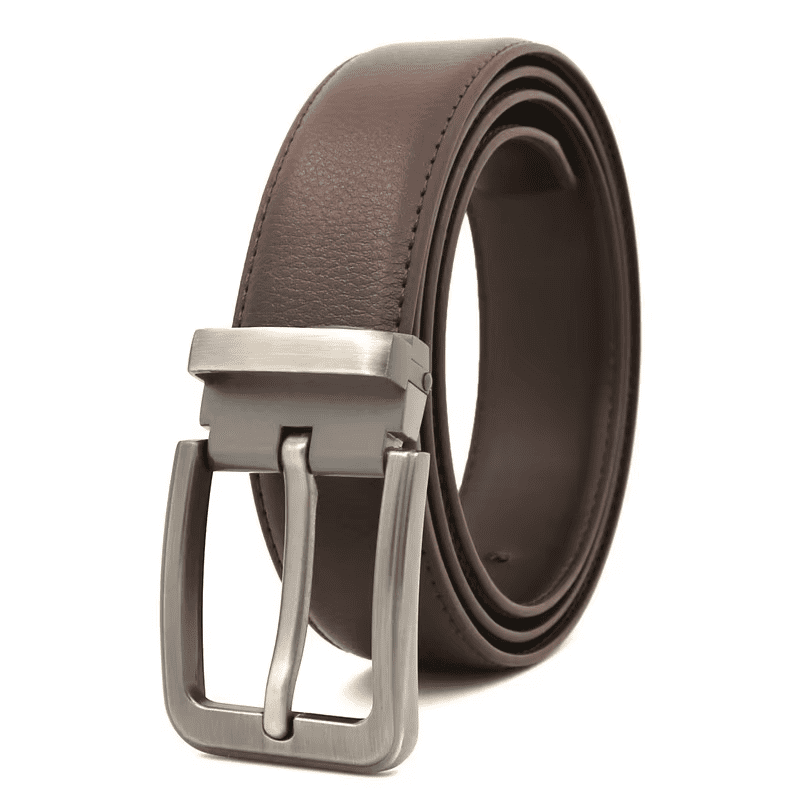 Premium Genuine Leather Belt with Classic Pin Buckle for Business