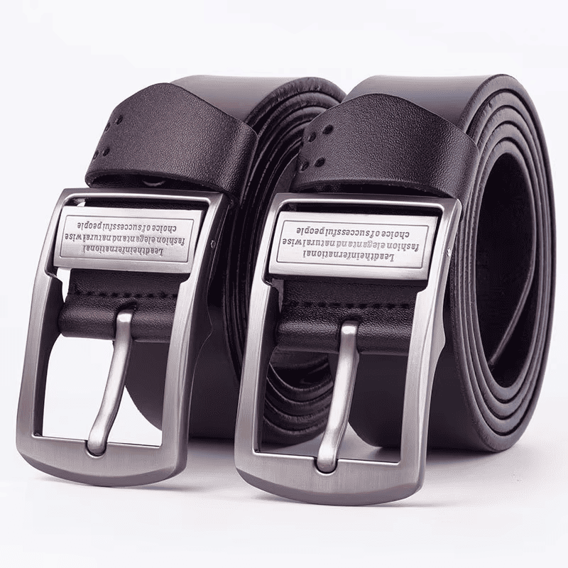 Classic 38mm Pin Buckle Leather Belt for Men