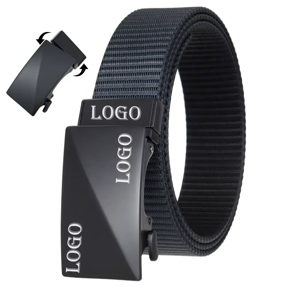 custom reversible automatic buckle nylon belt for men