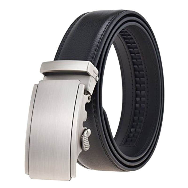 personalized leather belt with automatic sliding buckle