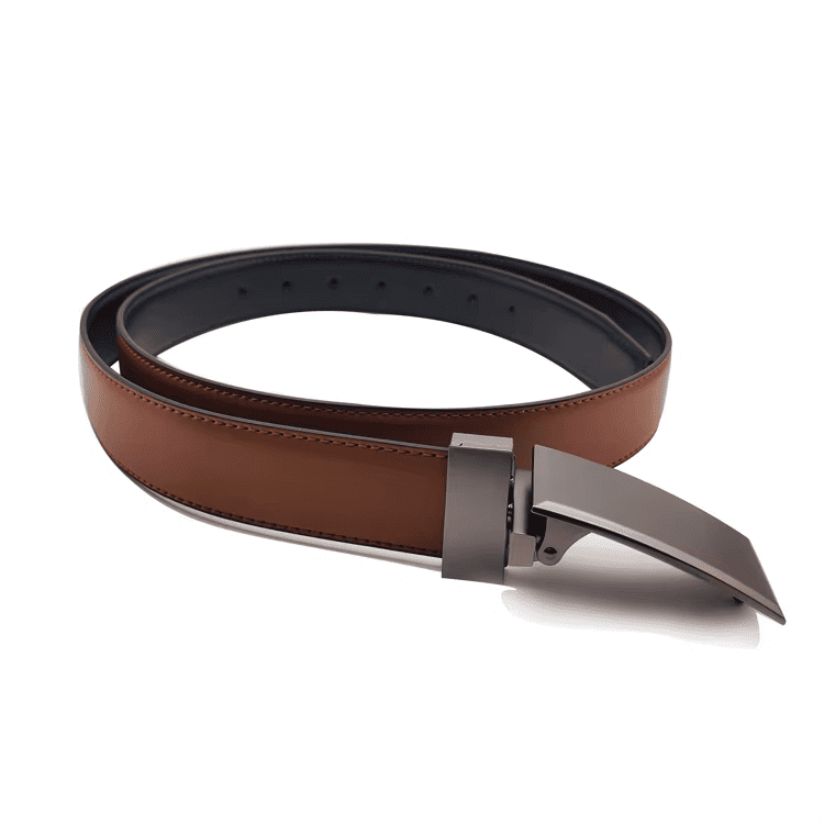 golf belt manufacturer dual sided leather belt with rotating automatic alloy buckle for golf