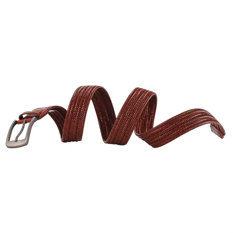 handwoven genuine cow leather belt with alloy pin buckle handwoven genuine cow leather belt with alloy pin buckle