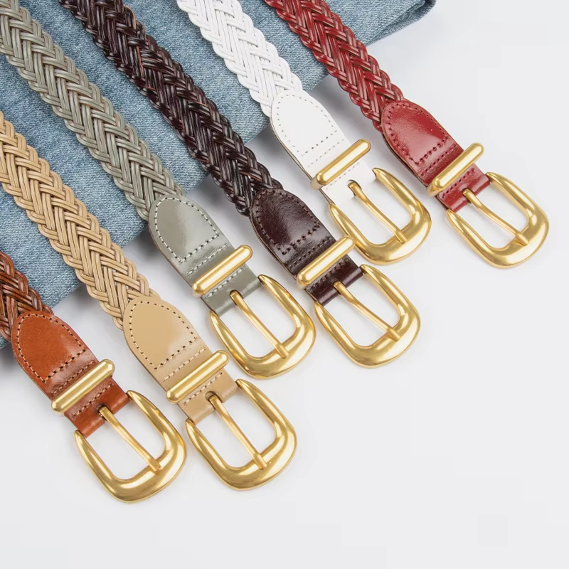 women's faux leather pin buckle belt