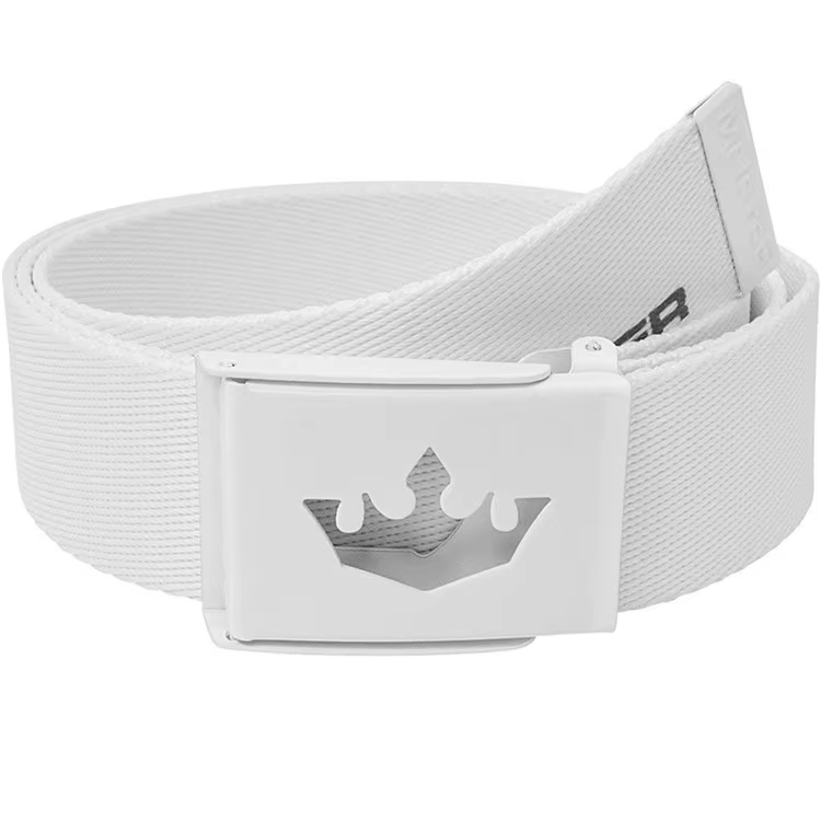 promotional web belt wholesale fashion logo pattern cotton belt with alloy buckle