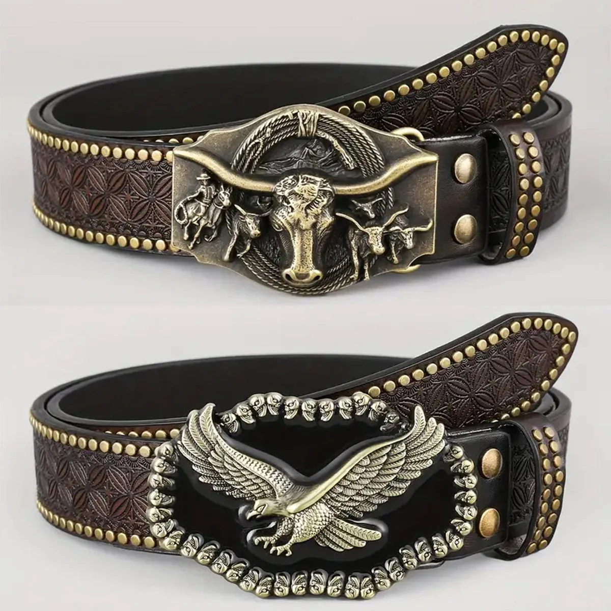custom vintage cowboy belt with studded pu leather strap custom vintage cowboy belt with studded pu leather strap
