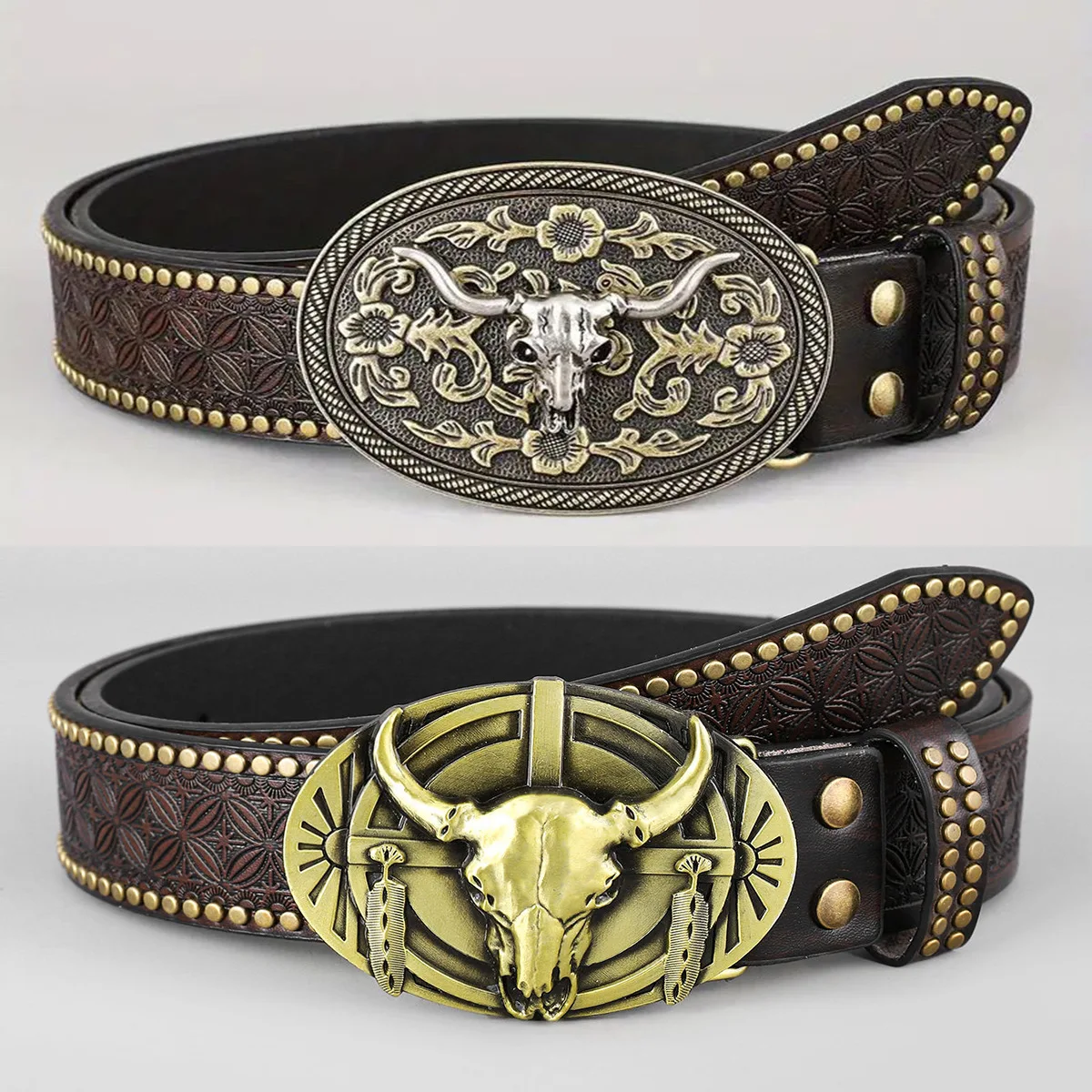 custom vintage cowboy belt with studded pu leather strap custom vintage cowboy belt with studded pu leather strap