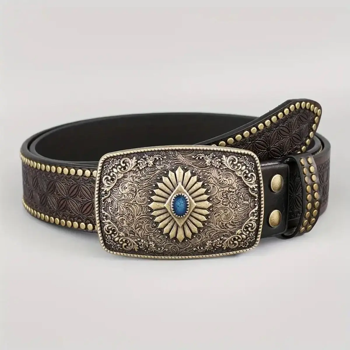custom vintage cowboy belt with studded pu leather strap custom vintage cowboy belt with studded pu leather strap