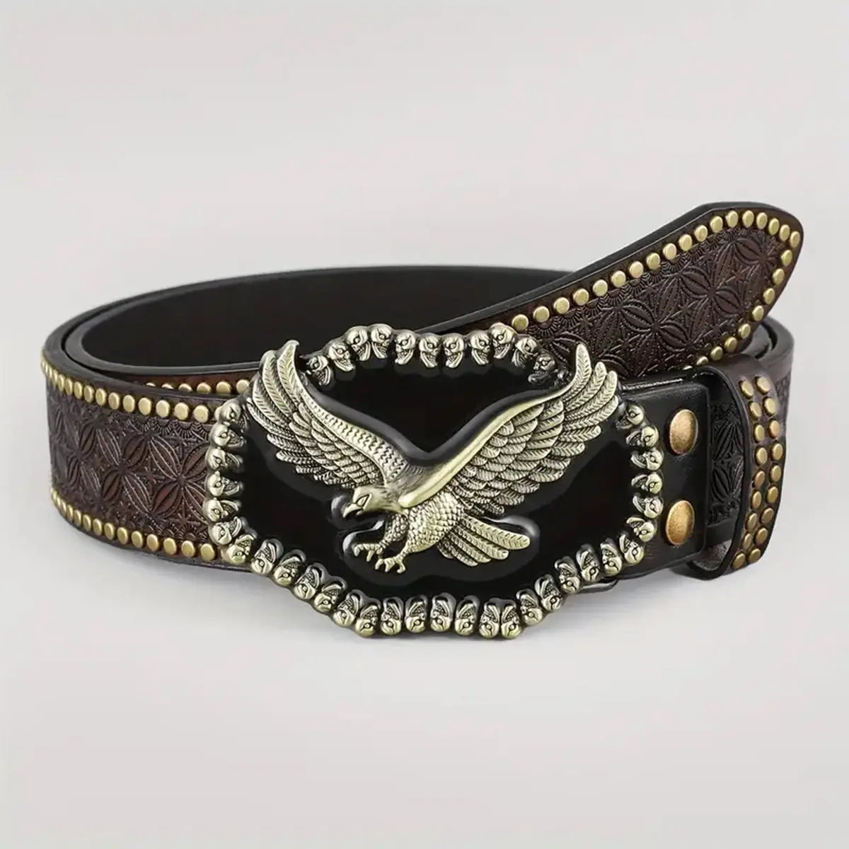 Vintage Women Diamond Studded Leather Belt custom vintage cowboy belt with studded pu leather strap